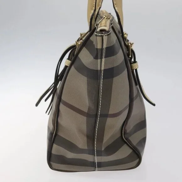 BURBERRY Nova Check Shoulder Bag PVC Brown Auth MX170